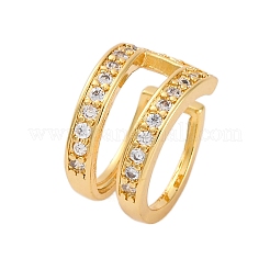 Rack Plating Brass Micro Pave Clear Cubic Zirconia Cuff Earrings for Women&nbsp;EJEW-C125-24A-G