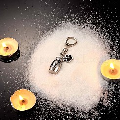Pet Urn Keychain Personalized Paw Print Urn Pendant Pet Cremation Jewelry Stainless Steel Paw Print Dog Keepsake Cat Dog Urn with Storage Bag&nbsp;JX364A