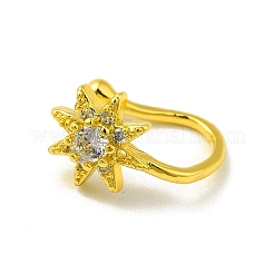 Clear Cubic Zirconia Star Clip on Nose Rings&nbsp;AJEW-F059-14G