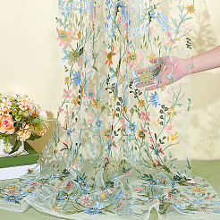 Flower Pattern Polyester Lace Fabic&nbsp;DIY-WH0061-019B