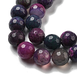 Faceted Natural Fire Crackle Agate Beads Strands&nbsp;G-F447-12mm-N05
