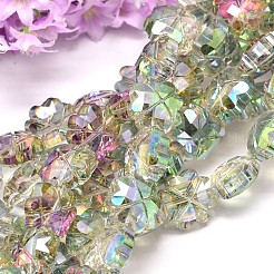 Electroplate Faceted Clover Glass Bead Strands&nbsp;EGLA-J094-M