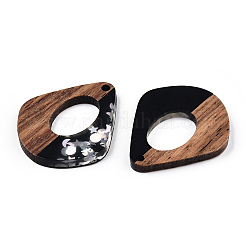 Opaque Resin & Walnut Wood Pendants&nbsp;RESI-N039-57C