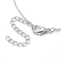 Plating Alloy Acrylic Pearl Pendant Necklaces&nbsp;NJEW-S424-02P