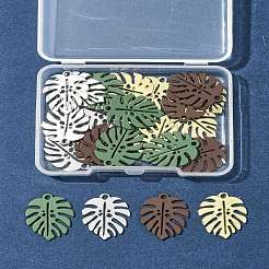 24Pcs 4 Colors Baking Paint Alloy Pendants&nbsp;ENAM-FS0002-28