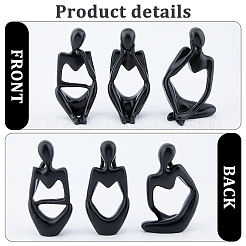3Pcs 3 Styles Resin Abstract Thinker Display Decorations&nbsp;AJEW-WH0270-623A