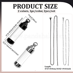 2Pcs 2 Styles Clear Acrylic Column Perfume Bottle Necklaces&nbsp;NJEW-PH0001-38