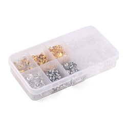 740Pcs 10 Style Brass & Iron & Plastic Ear Nuts&nbsp;DIY-YW0006-34