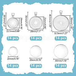 42Pcs 3 Styles Alloy Pendant Cabochon Settings&nbsp;FIND-WR0012-16