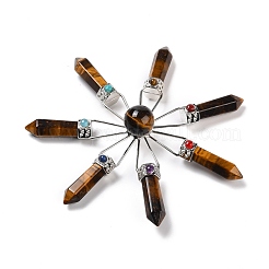 Natural Tiger Eye 7 Chakra Points Energy Generator&nbsp;DJEW-I016-01P-04