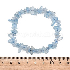Grade A Natural Aquamarine Beaded Stretch Bracelets for Women&nbsp;BJEW-Z175-01A
