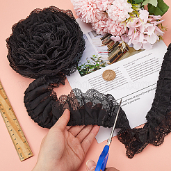 3-Layer Pleated Chiffon Flower Lace Trim&nbsp;OCOR-GF0003-26A