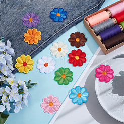 2 Sets Flower Polyester & Cotton Computerized Embroidery Iron on/Sew on Patches&nbsp;PATC-DR0001-07