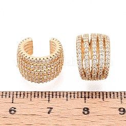 Brass Micro Pave Clear Cubic Zirconia Cuff Earrings&nbsp;EJEW-T047-81G