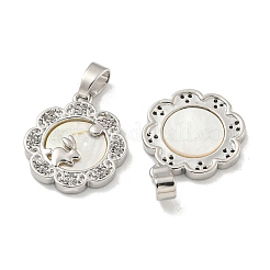 Brass Micro Pave Clear Cubic Zirconia Pendants&nbsp;KK-A214-23P