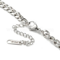 304 Stainless Steel Glass Double Layer Necklaces&nbsp;NJEW-K259-02P