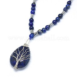 Natural & Synthetic Mixed Stone Pendant Necklaces&nbsp;NJEW-P241-C
