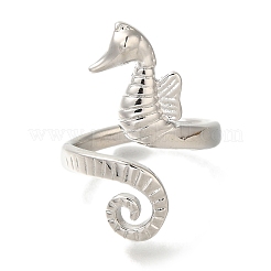 Rack Plating Brass Open Cuff Finger Rings For Women Men&nbsp;RJEW-C112-01P