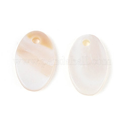 Natural Freshwater Shell Oval Charms&nbsp;SHEL-T020-36