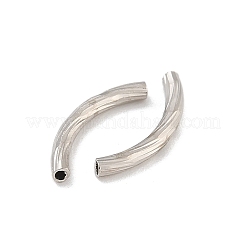 Brass Curved Tube Beads&nbsp;KK-B120-01A-P