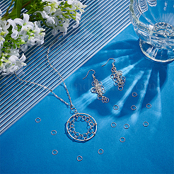 50Pcs Rhodium Plated 925 Sterling Silver Soldered Closed Jump Rings&nbsp;FIND-GA0006-77