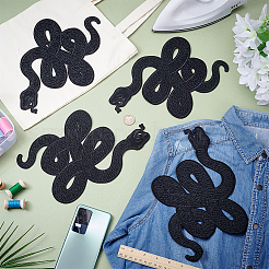 Polyester Embroider Thread Iron on/Sew On Patches&nbsp;PATC-WH0023-12