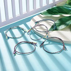 5Pcs Macrame Cotton Braided Cord Anklets Set&nbsp;AJEW-AN00486-04