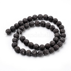 Natural Snowflake Obsidian Beads Strands&nbsp;G-Q462-72-6mm