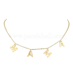 Mother's Day 304 Stainless Steel Letter MAMA Pendants Necklace&nbsp;NJEW-JN04702-01
