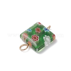 Handmade Millefiori Lampwork Connector Charms&nbsp;PALLOY-JF04555