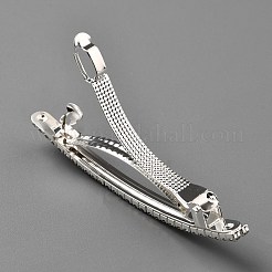 Rrhinestone with Alloy Hair Barrettes&nbsp;OHAR-WH20010-13S