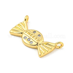 Rack Plating Brass Micro Pave Clear Cubic Zirconia Pendants&nbsp;KK-Z048-01G
