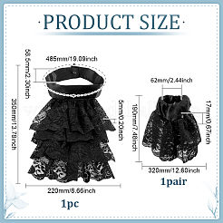 3Pcs 3 Styles Polyester Ruffle Collar & Sleeves Set&nbsp;AJEW-WH0609-803