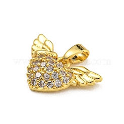 Rack Plating Brass Micro Pave Cubic Zirconia Pendants&nbsp;KK-U035-09G