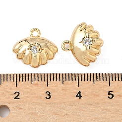 Brass Micro Pave Clear Cubic Zirconia Charms&nbsp;KK-S531-20G