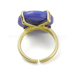 Lampwork Evil Eye Open Cuff Ring&nbsp;RJEW-M147-01LG-01