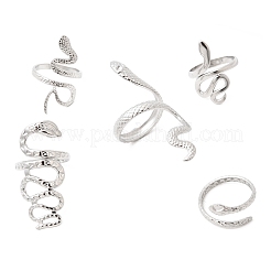 5Pcs 304 Stainless Steel Open Cuff Rings for Women&nbsp;RJEW-K313-05P