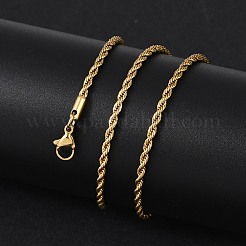 Unisex PVD Vacuum Plating 304 Stainless Steel Rope Chain Necklaces&nbsp;STAS-D0002-33G
