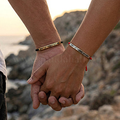 2Pcs DON'T LET THE HARD DAYS WIN 304 Stainless Steel Charm Motivational Quote Bracelets&nbsp;FG5463-5