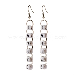 Word Ivrhes Long Brass Dangle Earrings for Women&nbsp;EJEW-JE04753