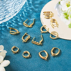 12Pcs 6 Styles Brass Hoop Earring Findings&nbsp;KK-TA0002-88