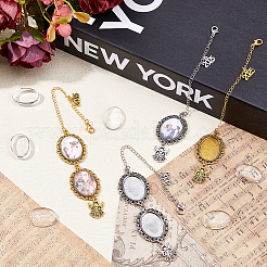DIY Oval & Angel Alloy Graduation Cap Fringe Pendant Decoration Making Kits&nbsp;HJEW-DC00044