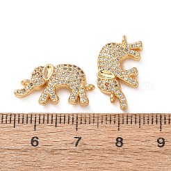 Brass Micro Pave Clear Cubic Zirconia Pendants&nbsp;CU-H002-07D-G