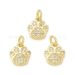 Rack Plating Brass Micro Pave Clear Cubic Zirconia Charms&nbsp;KK-C011-58G