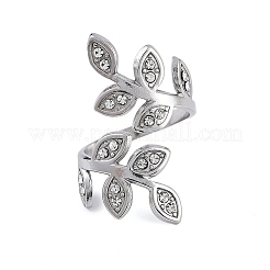 304 Stainless Steel Open Cuff Ring for Women&nbsp;RJEW-F166-12P-02