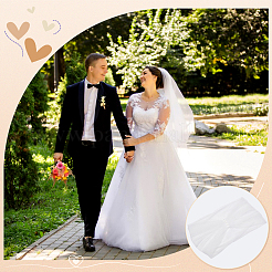 Polyester One-shoulder Shawl for Bride&nbsp;AJEW-WH0596-365A