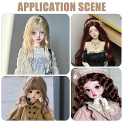 4Pcs 4 Colors High Temperature Fiber Long Curly Hairstyle Doll Wig Hair&nbsp;DOLL-GL0001-03