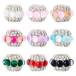 9Pcs 9 Colors Sparkling Acrylic Rhinestone Round Beads&nbsp;OACR-TA0003-92B