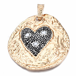 Rack Plating Alloy Rhinestone Big Pendants&nbsp;ALRI-N033-07G