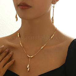 Vintage Teardrop Brass Earrings & Necklaces Sets for Women&nbsp;VA8501